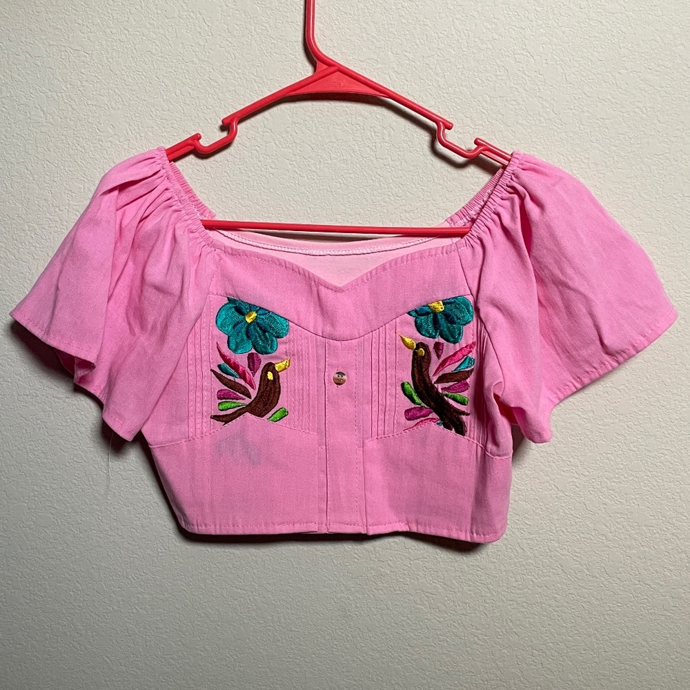 Mexican Style Crop Top or Off Shoulder Small